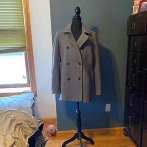 L.L. Bean Charcoal Double-Breasted Pea Coat size L